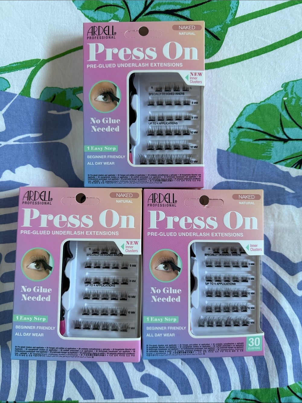 Ardell Press On Pre-Glued Underlash Extensions - Naked Natural - 90 clusters